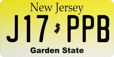 NJ license plate J17PPB