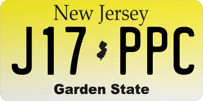 NJ license plate J17PPC
