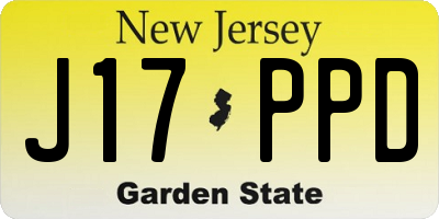 NJ license plate J17PPD