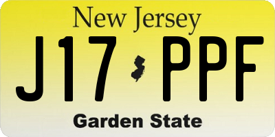 NJ license plate J17PPF