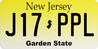 NJ license plate J17PPL
