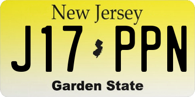 NJ license plate J17PPN