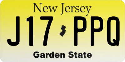 NJ license plate J17PPQ
