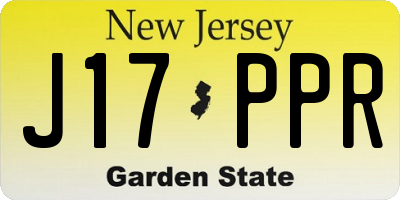 NJ license plate J17PPR