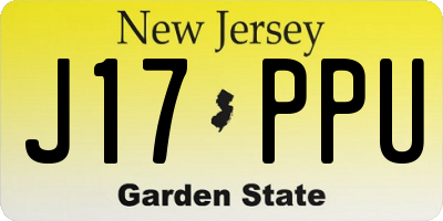 NJ license plate J17PPU