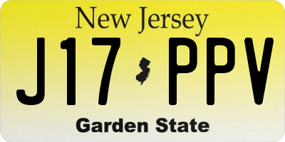 NJ license plate J17PPV