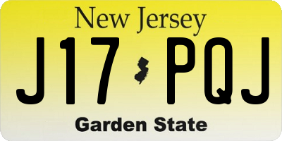 NJ license plate J17PQJ