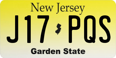 NJ license plate J17PQS