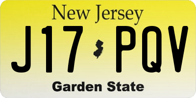 NJ license plate J17PQV