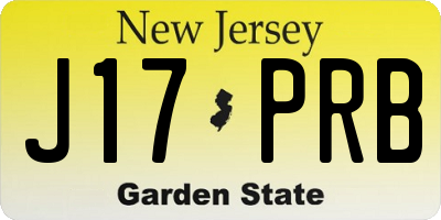 NJ license plate J17PRB