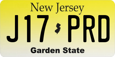 NJ license plate J17PRD