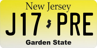 NJ license plate J17PRE