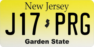 NJ license plate J17PRG