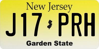 NJ license plate J17PRH