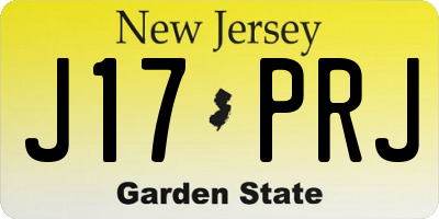 NJ license plate J17PRJ