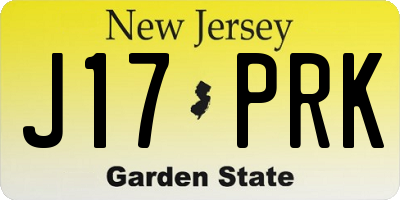 NJ license plate J17PRK