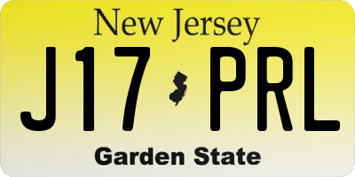 NJ license plate J17PRL