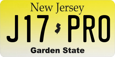 NJ license plate J17PRO