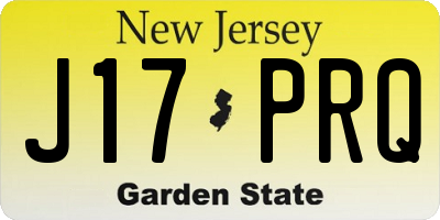 NJ license plate J17PRQ