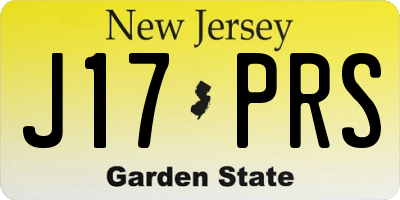 NJ license plate J17PRS