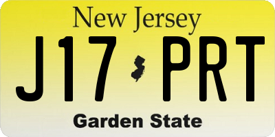 NJ license plate J17PRT