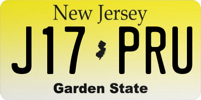 NJ license plate J17PRU