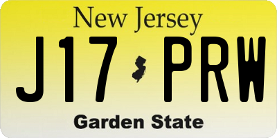 NJ license plate J17PRW