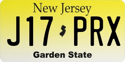 NJ license plate J17PRX