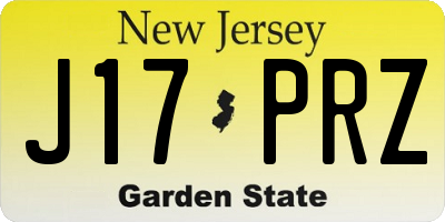 NJ license plate J17PRZ