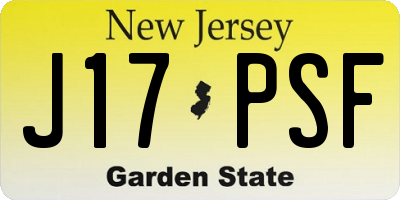 NJ license plate J17PSF