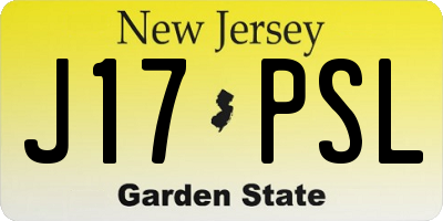 NJ license plate J17PSL