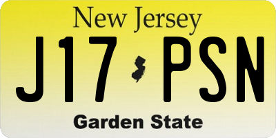 NJ license plate J17PSN