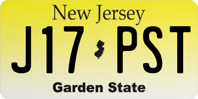 NJ license plate J17PST