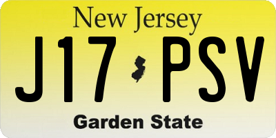 NJ license plate J17PSV