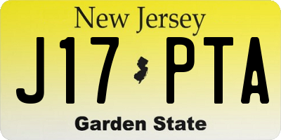 NJ license plate J17PTA