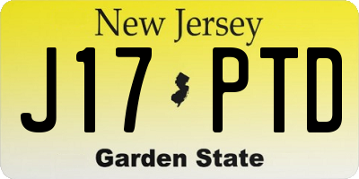 NJ license plate J17PTD