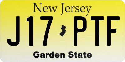 NJ license plate J17PTF