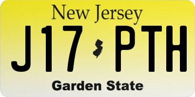 NJ license plate J17PTH