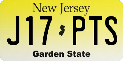 NJ license plate J17PTS