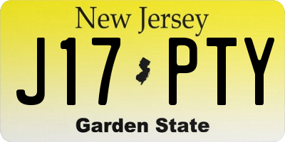 NJ license plate J17PTY