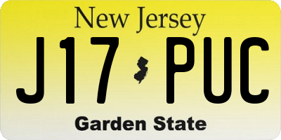 NJ license plate J17PUC