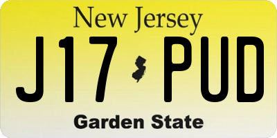 NJ license plate J17PUD
