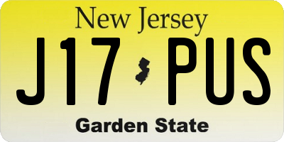 NJ license plate J17PUS