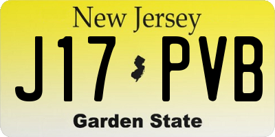NJ license plate J17PVB