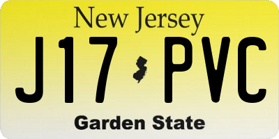 NJ license plate J17PVC