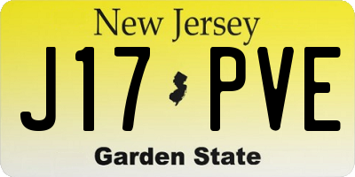NJ license plate J17PVE