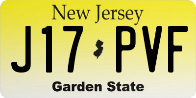 NJ license plate J17PVF