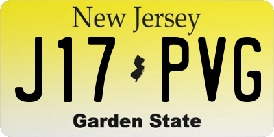NJ license plate J17PVG