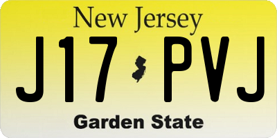 NJ license plate J17PVJ