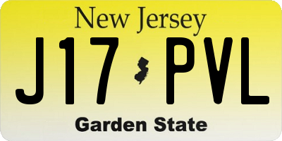 NJ license plate J17PVL